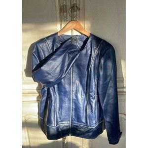 Nice BRADLEY BAYOU XL Plum Purple 100% Leather Jacket Coat w/Beautiful Detailing